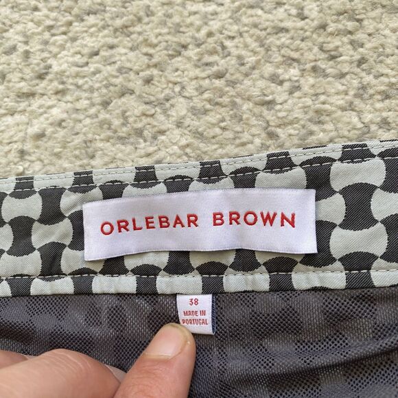 Orlebar Brown Black and White Geometric Swim Trunks - Picture 3 of 8